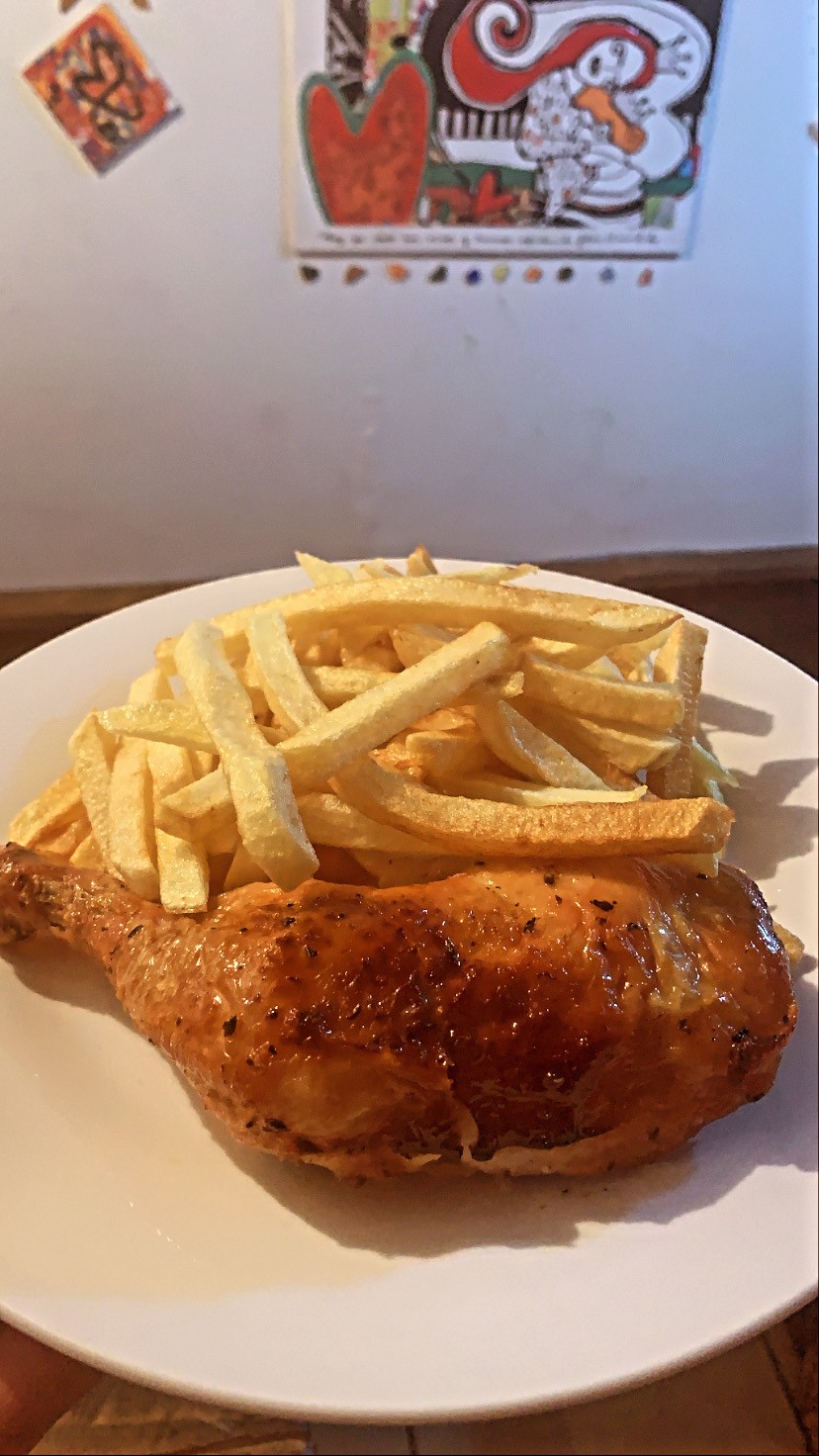 Pollo Asado Papas Fritas | Cafe Puerto Barracas